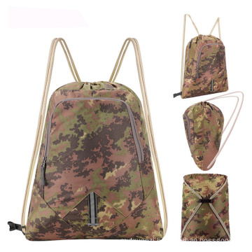 Camouflage Waterproof Lightweight Gym Sports Shoulder Backpack Drawstring Bag